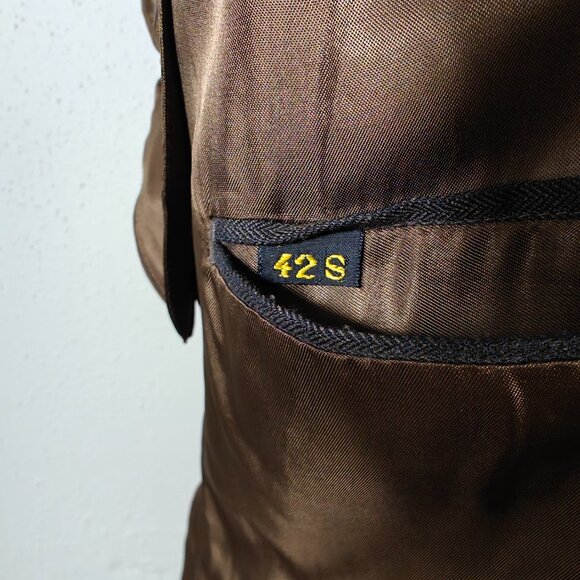 English Manor Mens Sport Coat Blazer Two Button Brown Herringbone Wool Blend 42R - Picture 16 of 16